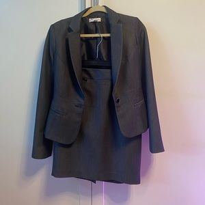 Calvin Klein | One Button Suit with Pencil Skirt